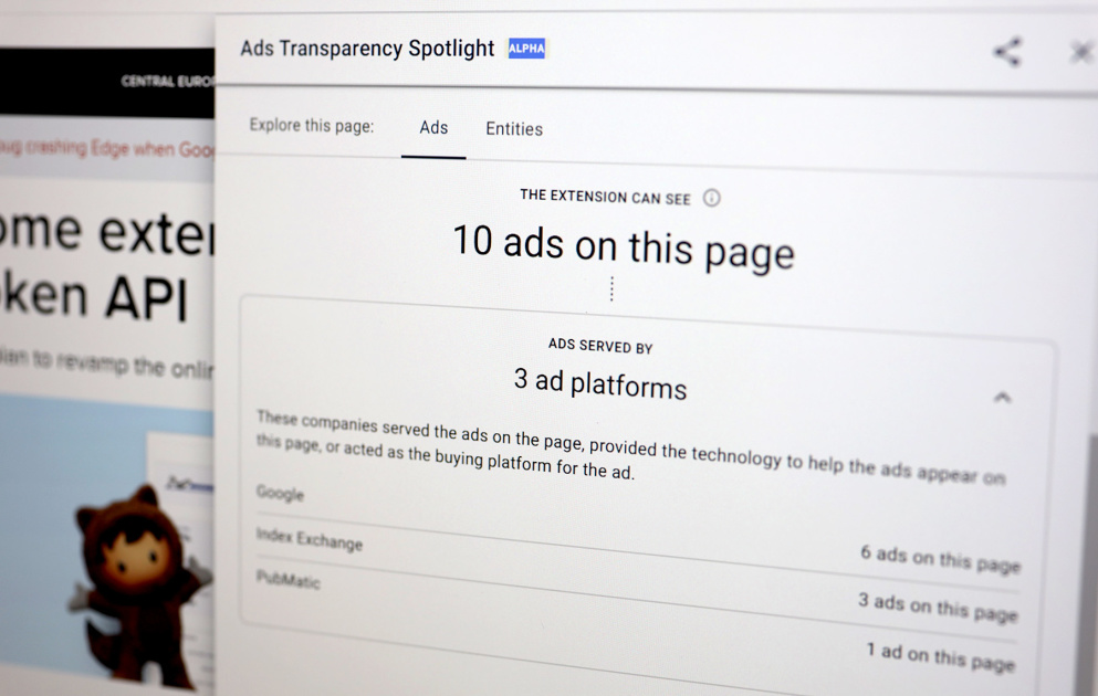 Google’s latest Chrome extension shows detailed ad-tracking data