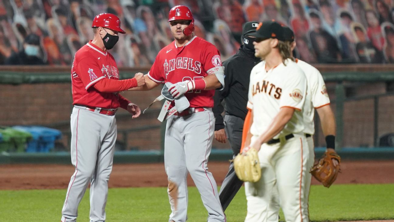 Angels’ Joe Maddon says ‘enough is enough’ as Shaun Anderson nearly hits Mike Trout again