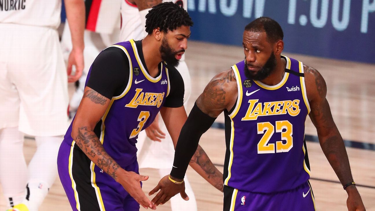 LeBron James, with Anthony Davis’ help, passes Tim Duncan for No. 2 in playoff wins