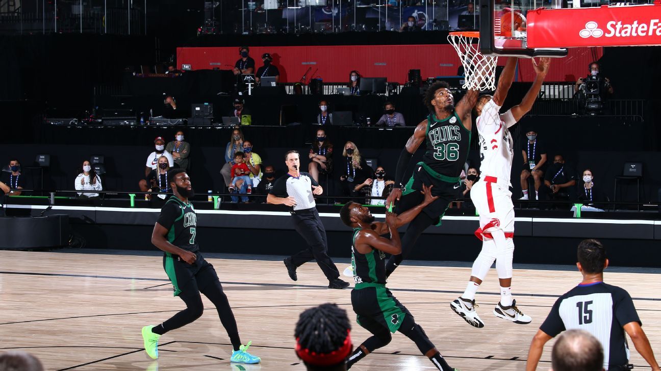 Marcus Smart’s clutch block helps Boston Celtics eliminate Toronto Raptors