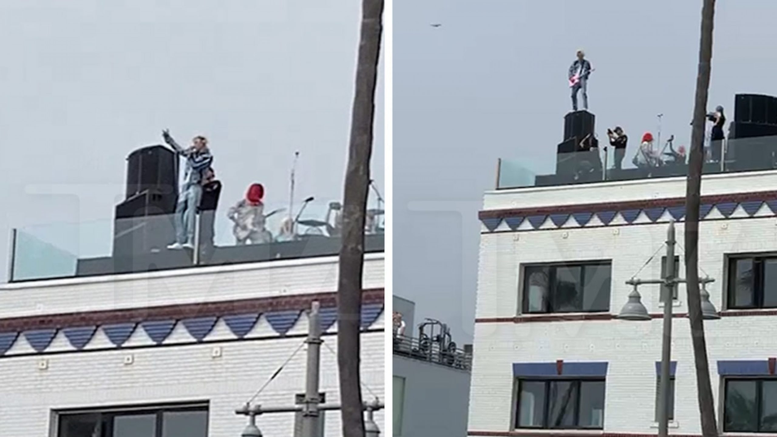 MGK, Travis Barker’s Rooftop Performance Looked Kinda Dangerous