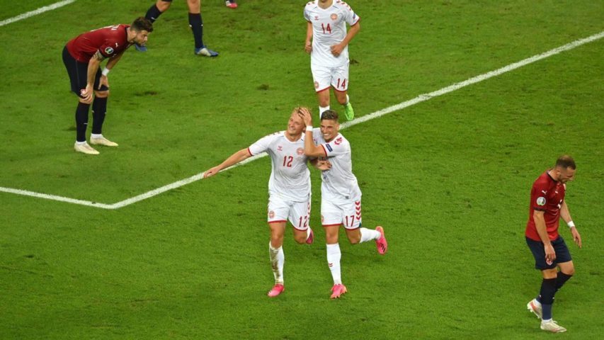 Denmark tops Czech Republic to advance to Euros semis