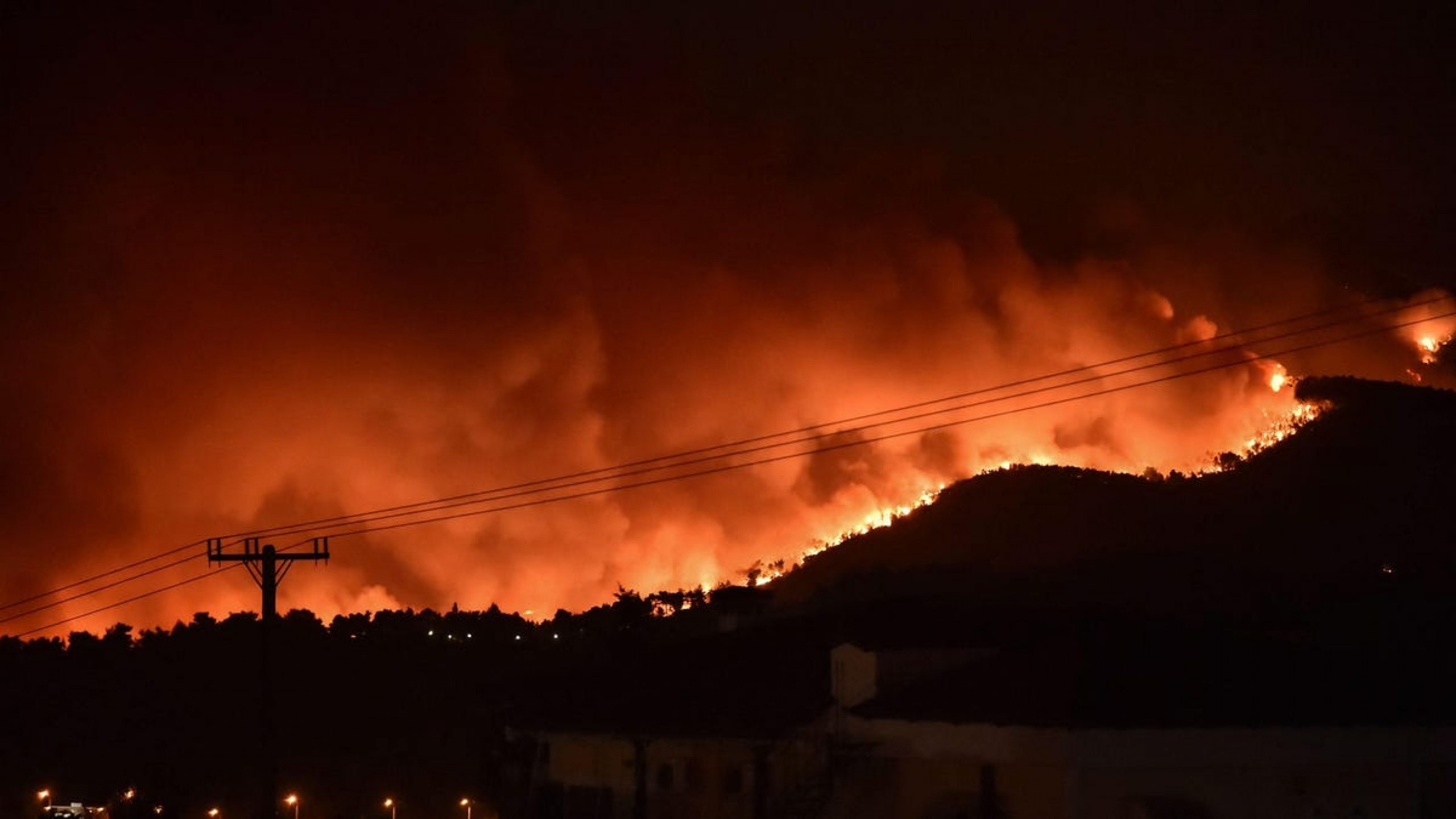 Wildfires Continue to Rage Across Greece, Cutting Island in Half and Forcing Thousands to Flee