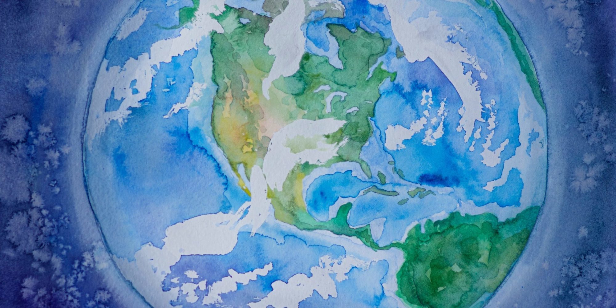 An image of Mother Earth painted by watercolor