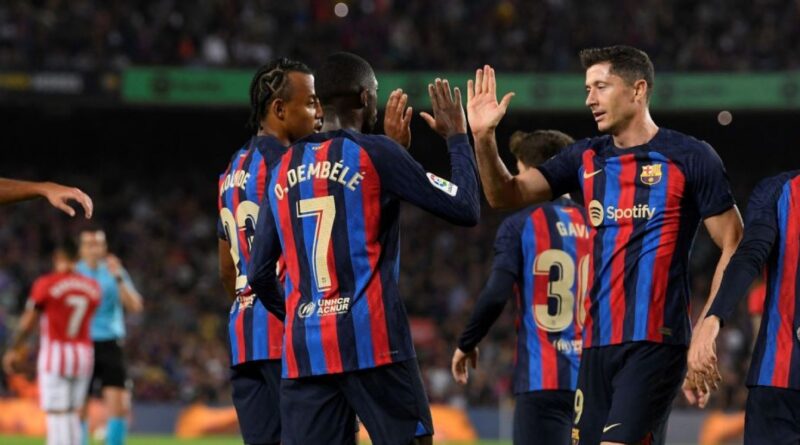 Dembele dazzles with goal, hat-trick of assists as Barca cruise to victory