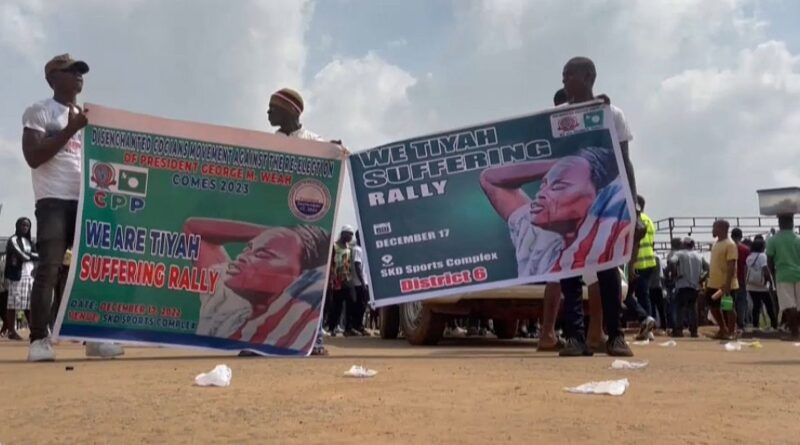 Liberia’s opposition supporters rally in Monrovia