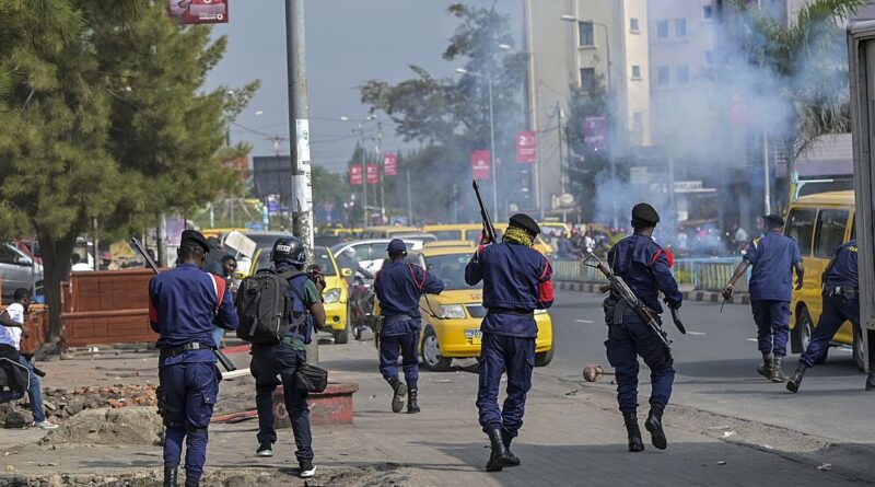 Demonstrators clash with police in eastern DRC
