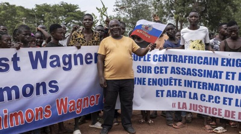 A demonstration in Bangui in support of China and Russia