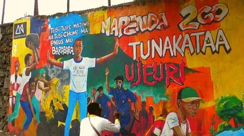 Streets artists in Goma use walls to appeal for peace