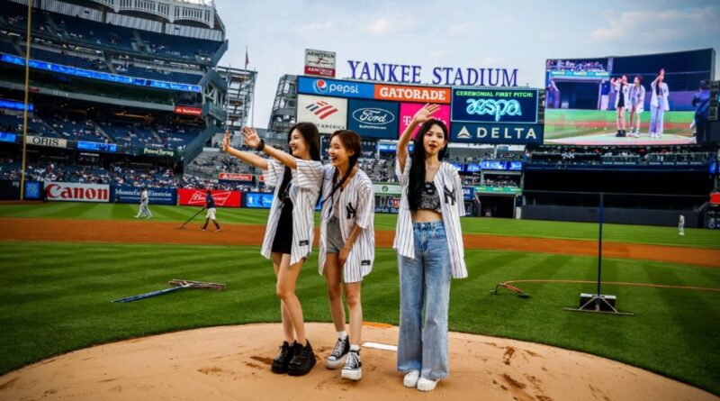 Aespa Throws First Pitch for New York Yankees