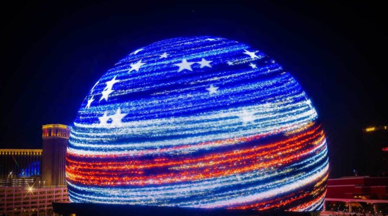 Las Vegas’ Exosphere Lights to Full Capacity for First Time During July 4th Display: See the Photos