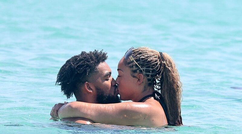 Karl-Anthony Towns Kisses Jordyn Woods During Vacation With Paul George