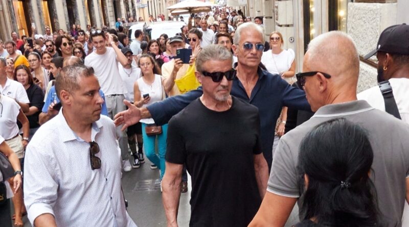 Sylvester Stallone Hit With Massive Swarm Of Fans While Out In Rome