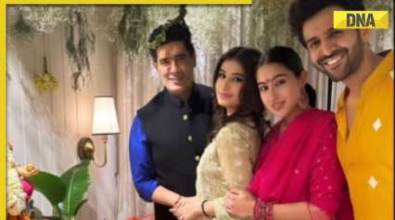 Watch: Sara Ali Khan arrives at ex-beau Kartik Aaryan’s residence for Ganpati darshan, video goes viral