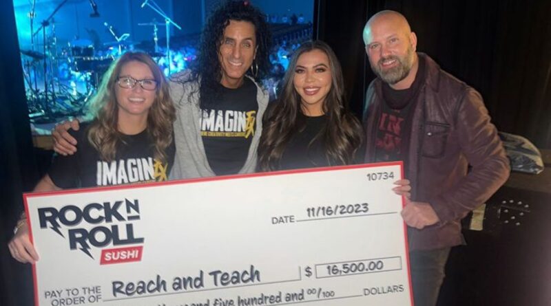 Rock N Roll Sushi Founders Open Concert with Check Presentation to Reach and Teach