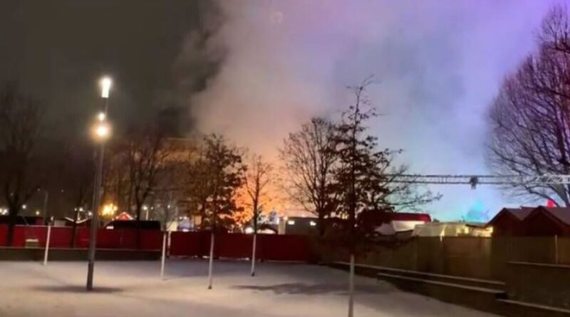 Popular Christmas Market bursts into flames as tourists flee burning stalls