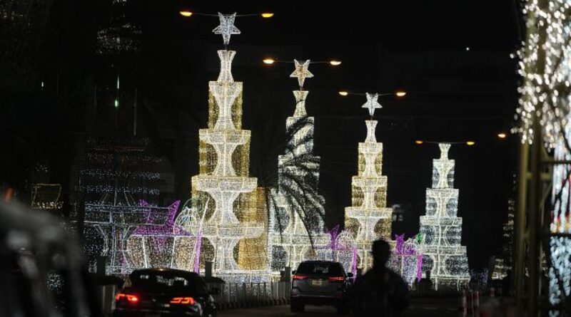 Christmas decorations light up Lagos as economic context overshadows festivities