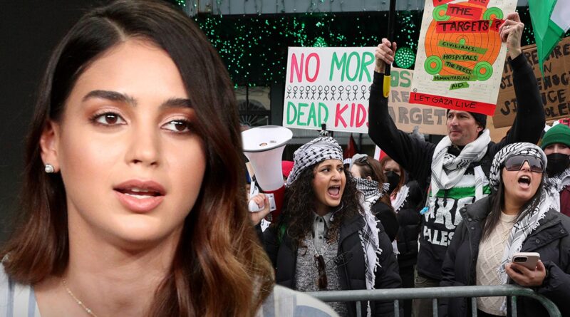 Melissa Barrera, Palestine Protesters Shut Down Street Outside Sundance