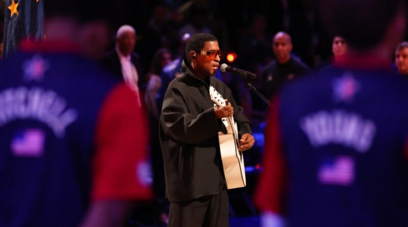 Babyface Performs the National Anthem at 2024 NBA All-Star Game