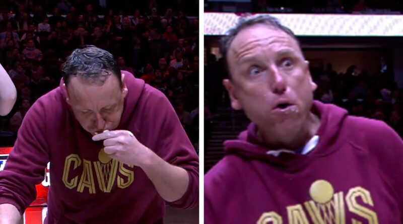 Joey Chestnut Destroys Competition In 3v1 Pierogi Eating Contest At Cavs Game