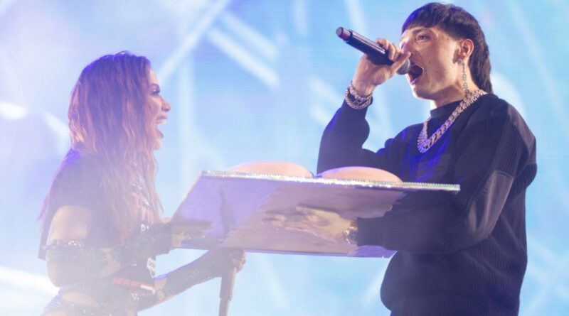 Peso Pluma Surprises Anitta With Birthday Cake & ‘Las Mañanitas’ at Tecate Pa’l Norte