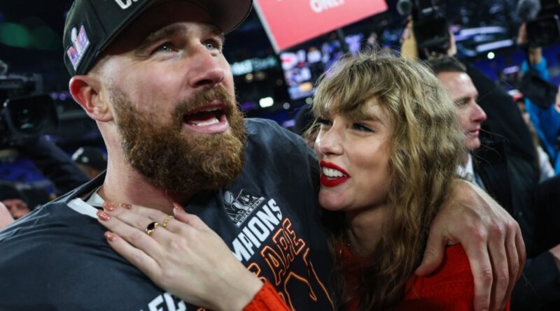 Taylor Swift Couldn’t Make It To Travis Kelce’s Super Bowl Ring Ceremony, But She Stayed Up Late to Watch on IG: ‘LETS GOOOOOOOO’