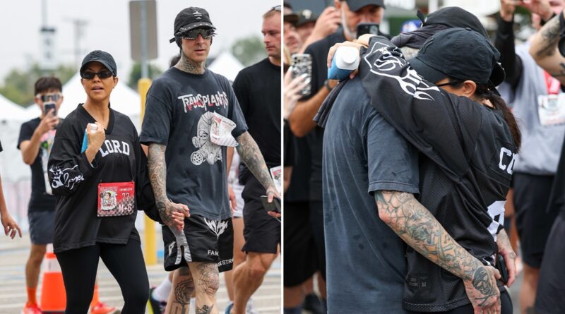 Kourtney Kardashian and Travis Barker Embrace at ‘Run Travis Run’ 5K