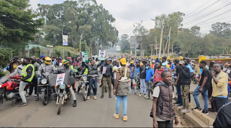 Dozens of pro-government boda boda riders take to Nairobi streets