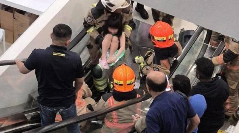 Girl freed by SCDF officers after foot gets stuck in escalator at Rivervale Mall, Singapore News