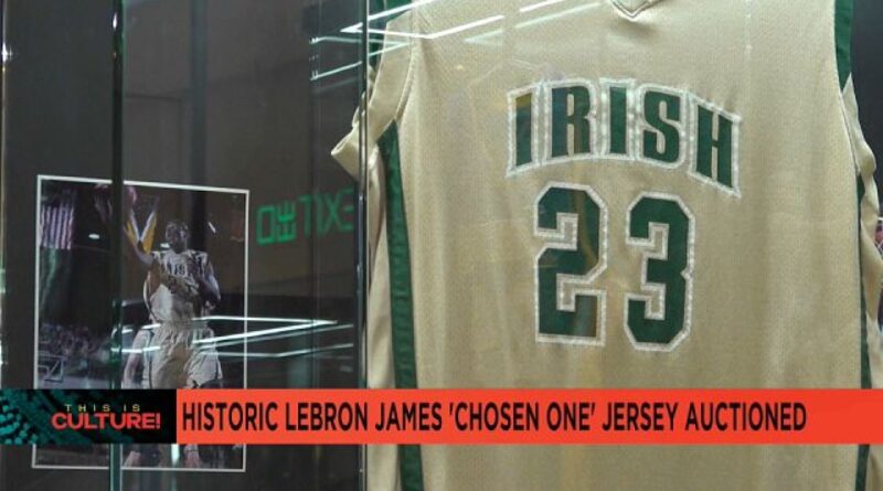 Iconic high school jersey worn by basketball star LeBron James on auction