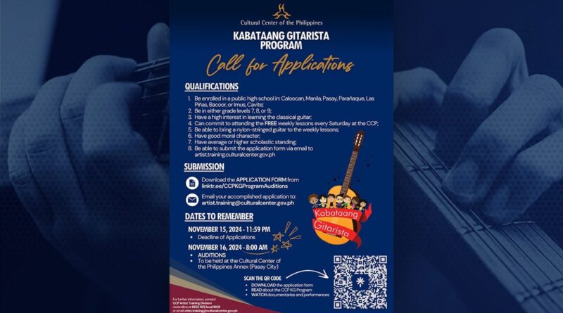 CCP accepting applications for 12th batch of Kabataang Gitarista