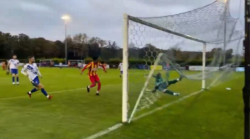 ‘Weirdest save I’ve made ever’: Keeper stops certain goal while tangled in net