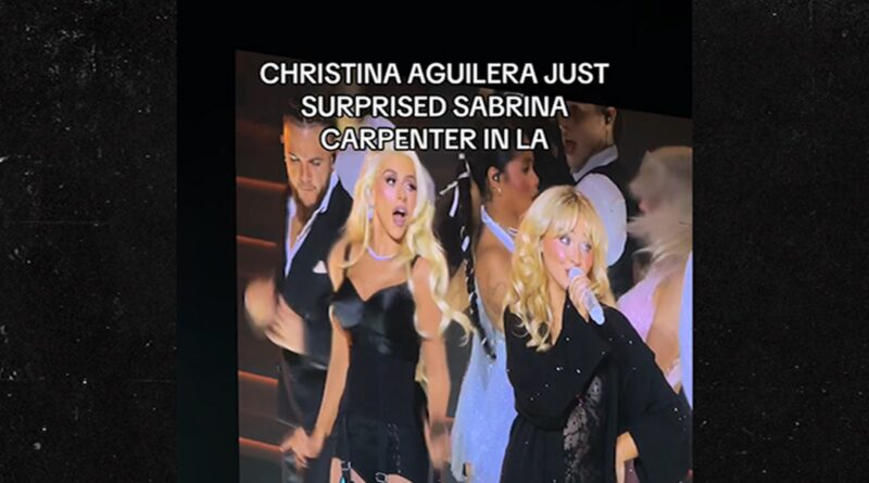 Sabrina Carpenter Performs with Christina Aguilera at L.A. Concert