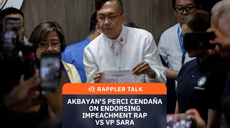 Rappler Talk: Akbayan’s Perci Cendaña on endorsing impeachment rap vs VP Sara