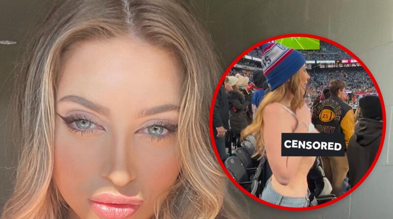 OnlyFans Model Ava Louise Flashes Chest at NFL Game After Client Request