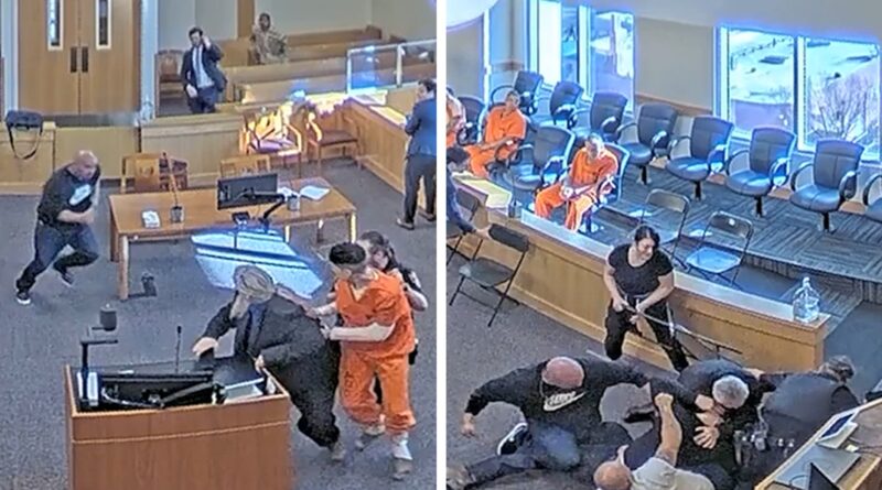 Murder Suspect Attacked by Victim’s Family in Wild Courtroom Brawl, Video Shows