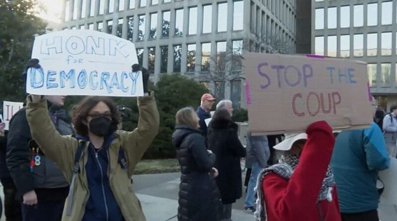 Protesters rally against Musk’s unprecedented control over federal government