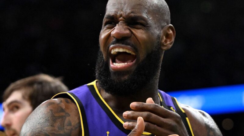 LeBron exits with left groin injury; Lakers lose