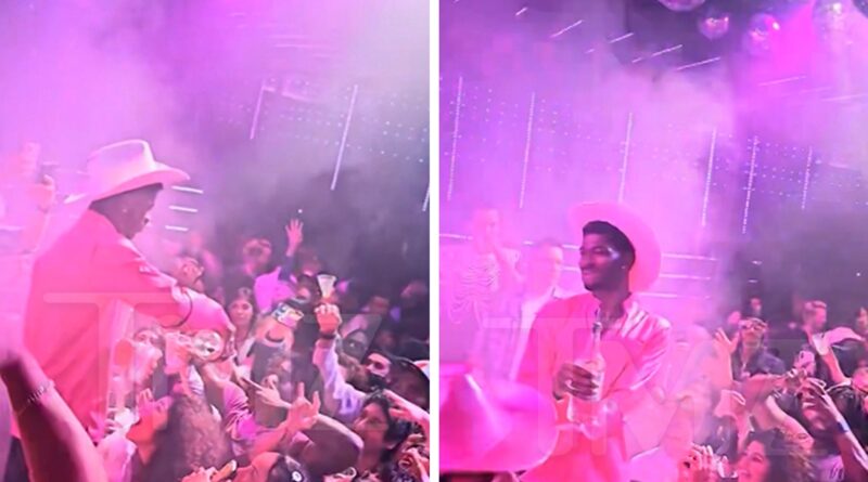 Lil Nas X Pours Shots Down Fans’ Mouths at Album Release Party