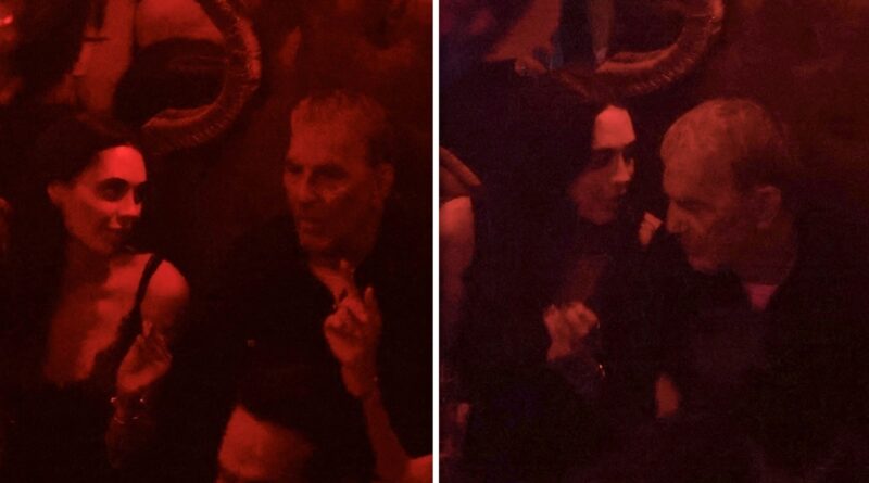 Kevin Costner Chats Up Mystery Woman at Raspoutine Night Club