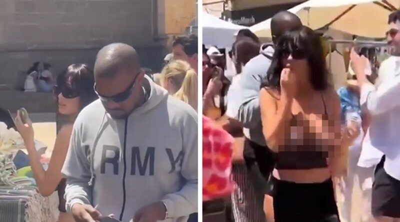 Bianca Censori Wears See-Through Top, Grabs Ice Cream with Kanye West