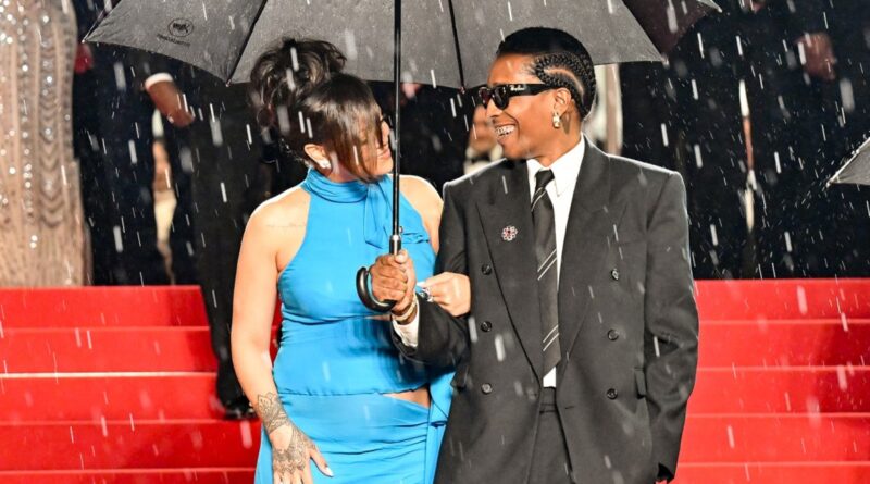A$AP Rocky Joined by Pregnant Rihanna on Rainy Red Carpet for ‘Highest 2 Lowest’ Cannes Premiere