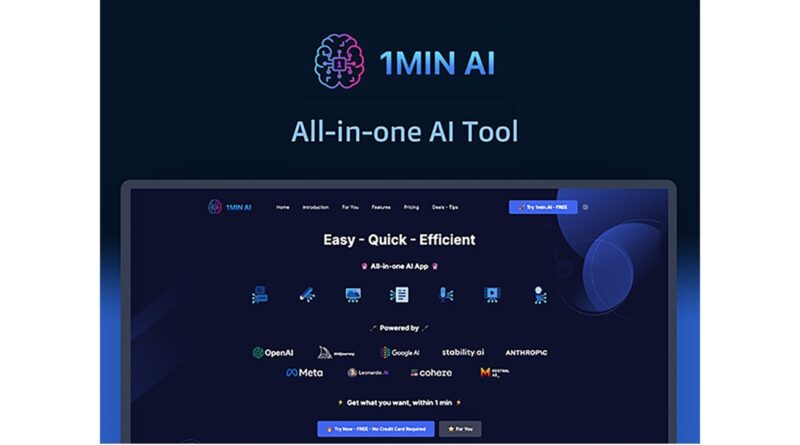 All-in-One AI Platform 1minAI Is Now Almost Free, Get Lifetime Access for Up to 87% Off