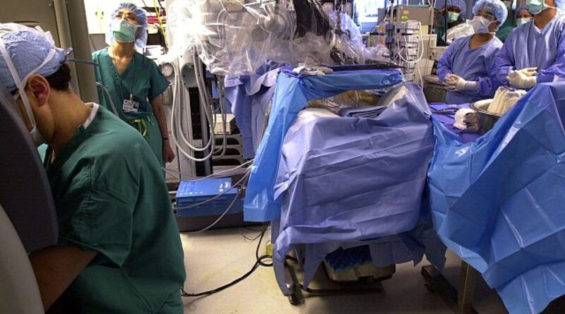 Robotic surgery performed remotely from the U.S. on a patient in Africa