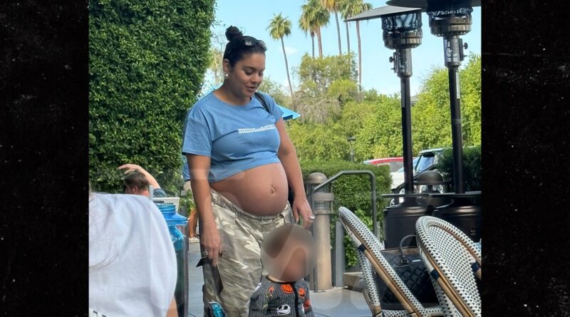 Vanessa Hudgens Shows Off Bare Baby Bump with Husband Cole Tucker