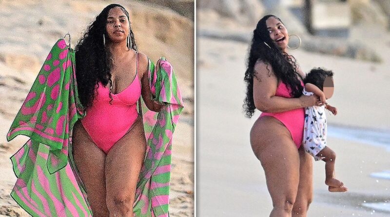 Ashanti Flaunts Beach Bod on Vacation with Baby Boy