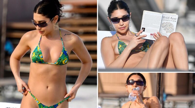 Chantel Jeffries Wears Stringy Bikini Lounging At Beach