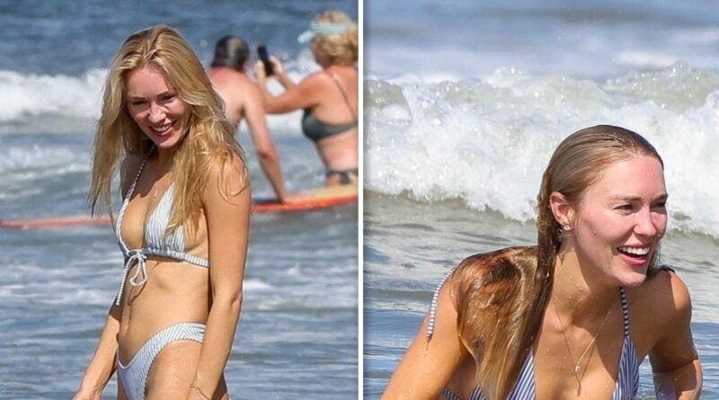Cassie Randolph Hits Beach in Tiny Bikini After Marrying Brighton Reinhardt
