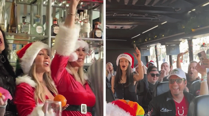 Tamra Judge, Vicki Gunvalson Wear Matching Santa Outfits on TMZ Brunch Tour